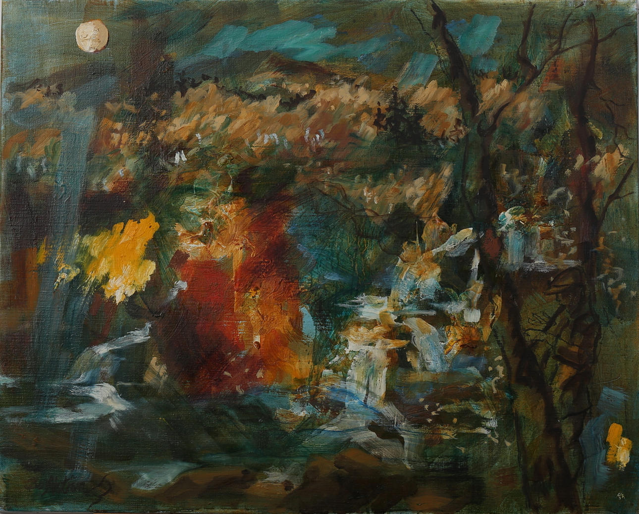 BO ALSTRÖM. Spilåpipa, akryl på duk, signerad.