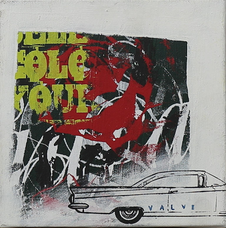 KARL VALVE. Bilen, akryl på duk, signerad Valve.