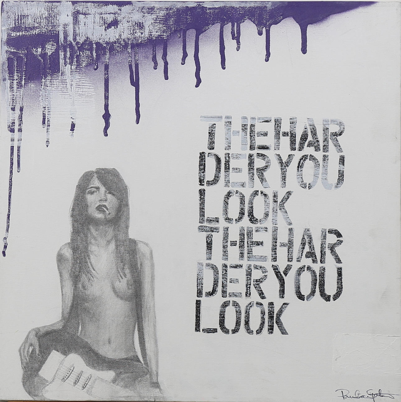 PAULINA SJÖLIN. The har der you look... Akryl på duk, signerad.