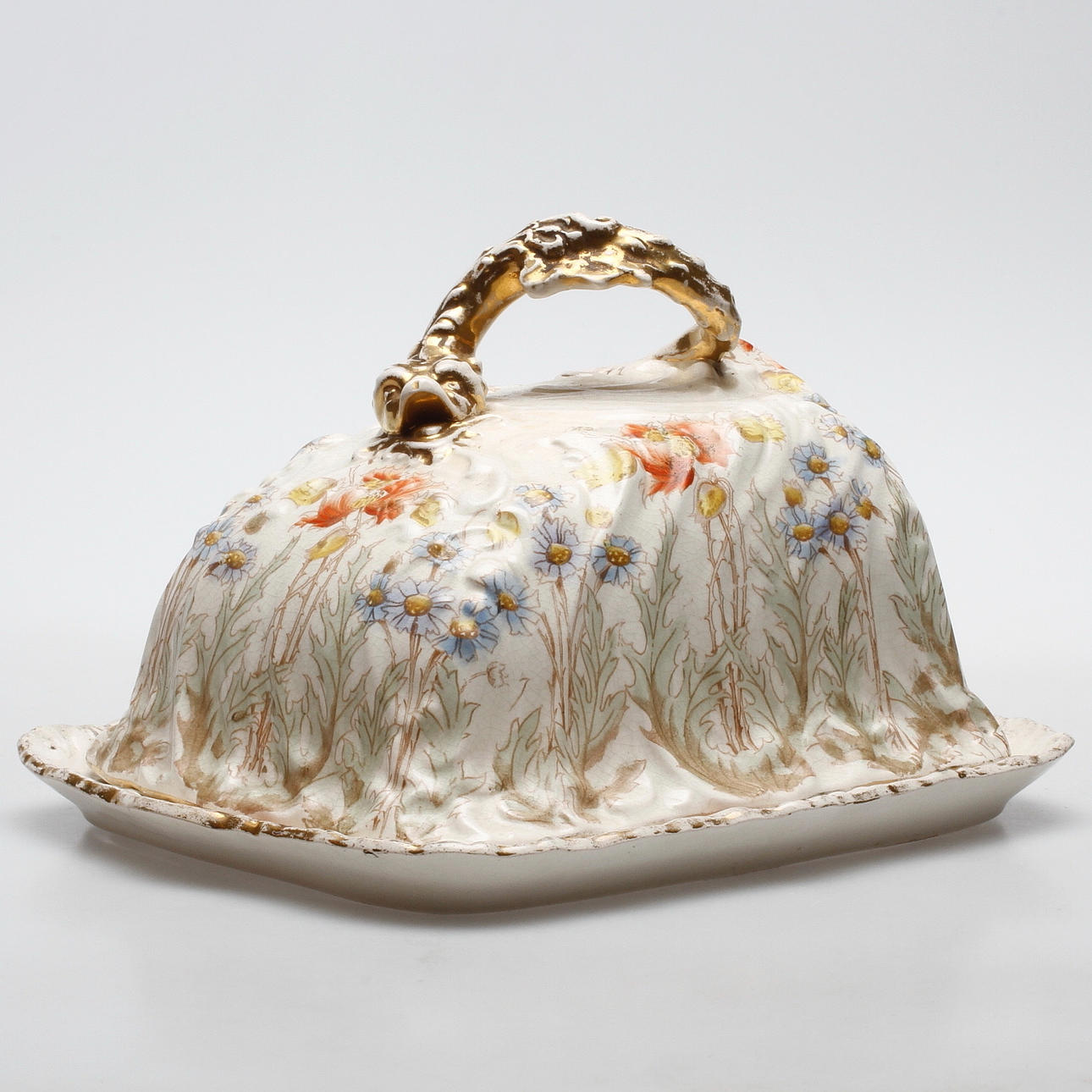 OSTKUPA med FAT, flintgods, troligen England, 1800-tal.