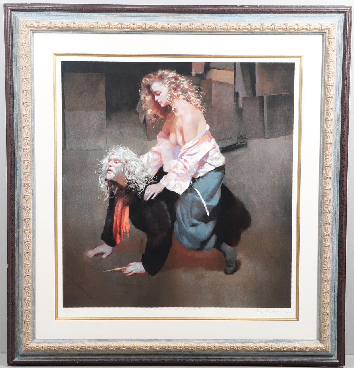 AFTER ROBERT LENKIEWICZ (1941-2002). PAINTER WITH LISA (ARISTOTLE AND PHYLLIS THEME).