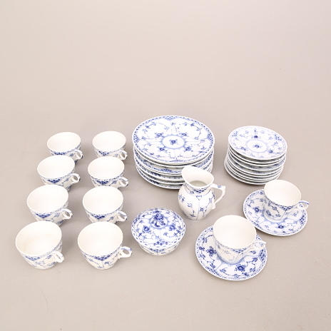 KAFFESERVIS, 21 delar, Musselmalet - Kunglig Dansk.