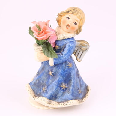 FIGURIN med speldosa, porslin, Goebel - Västtyskland, 1900-tal.