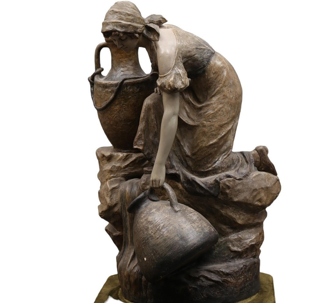 FRIEDRICH GOLDSCHEIDER. Joven con tinajas.