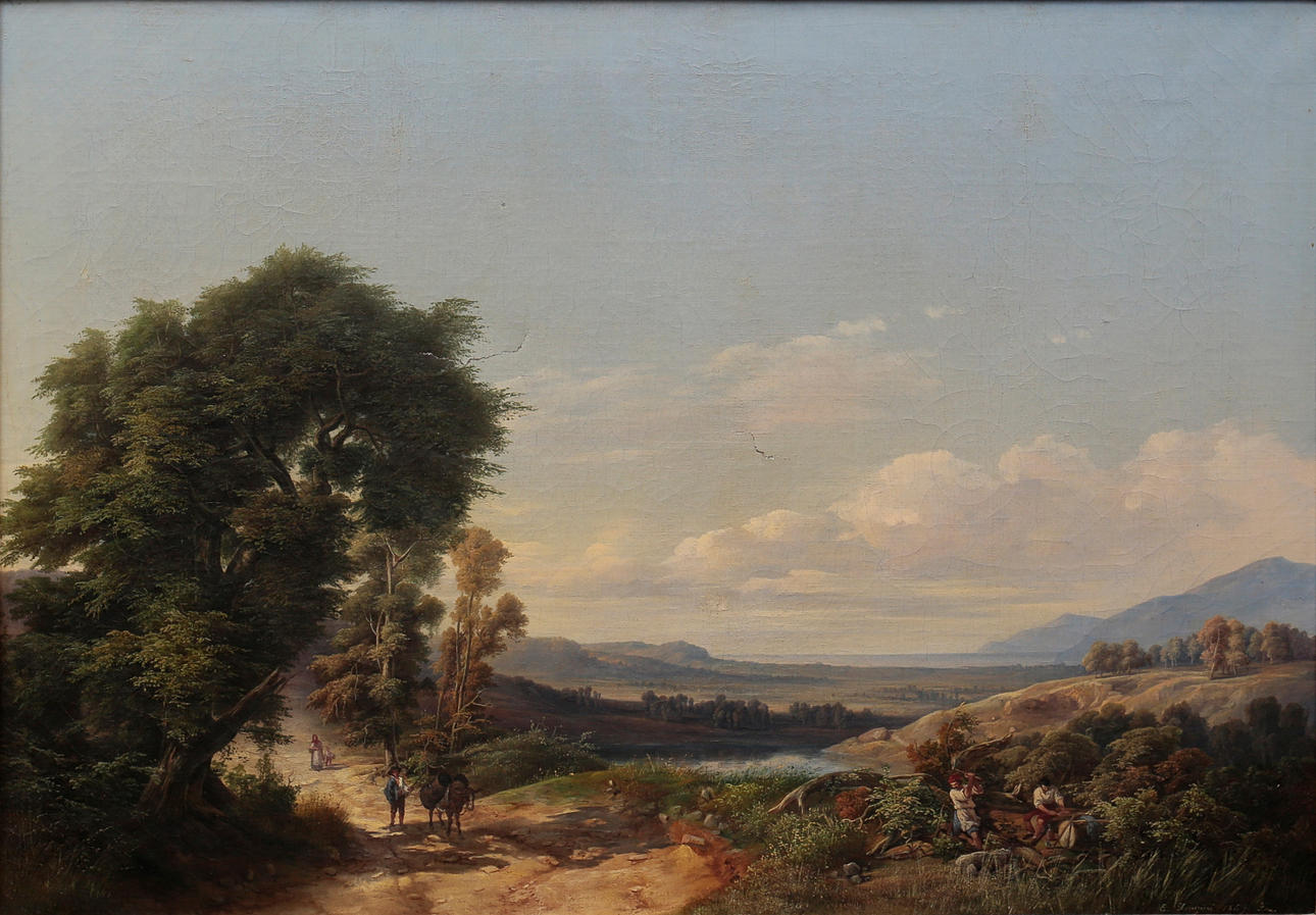 EMILIO DONNINI. Lively landscape.