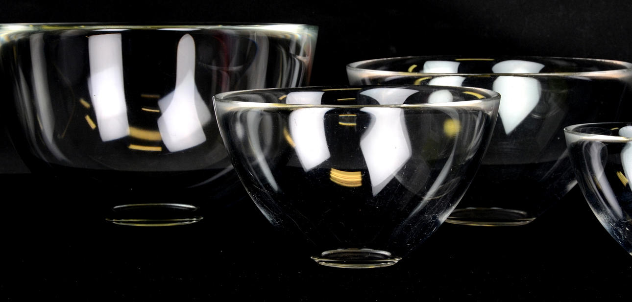 SKÅLAR, 4 st, "Fuga", Sven Palmqvist, Orrefors.