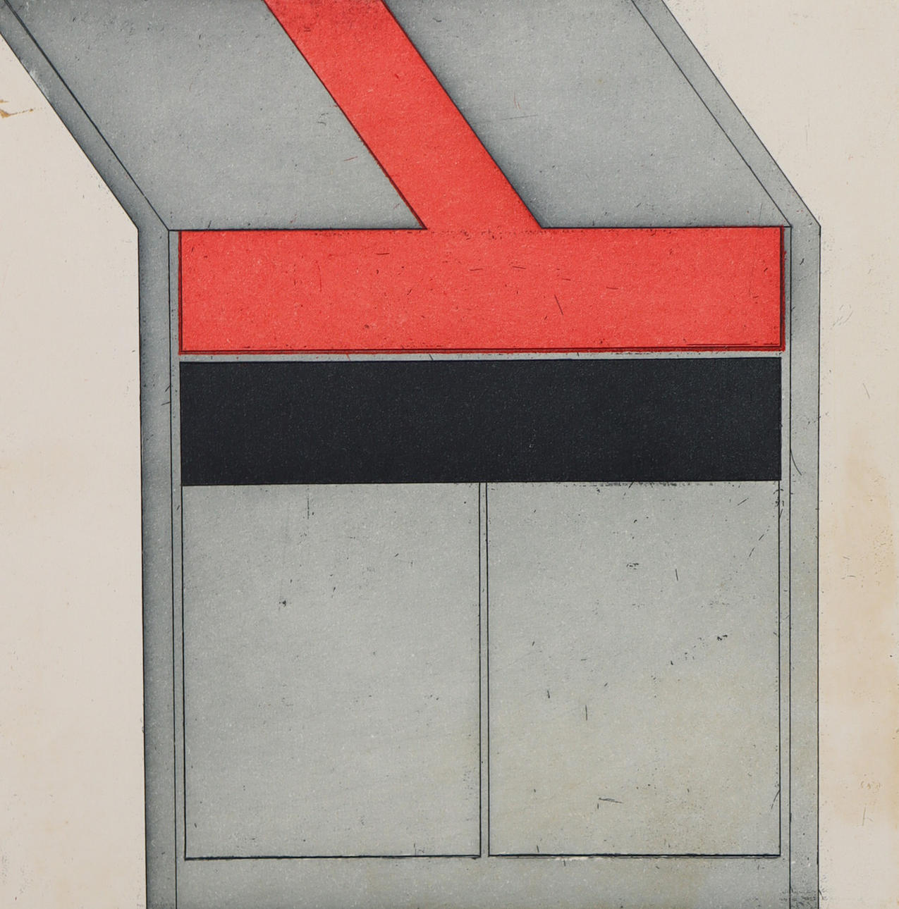 Paul Uwe Dreyer (1939-2008), etching, 'composition'.