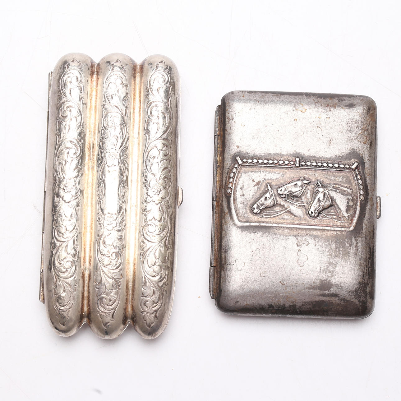 Two white metal cases, early 20th century.