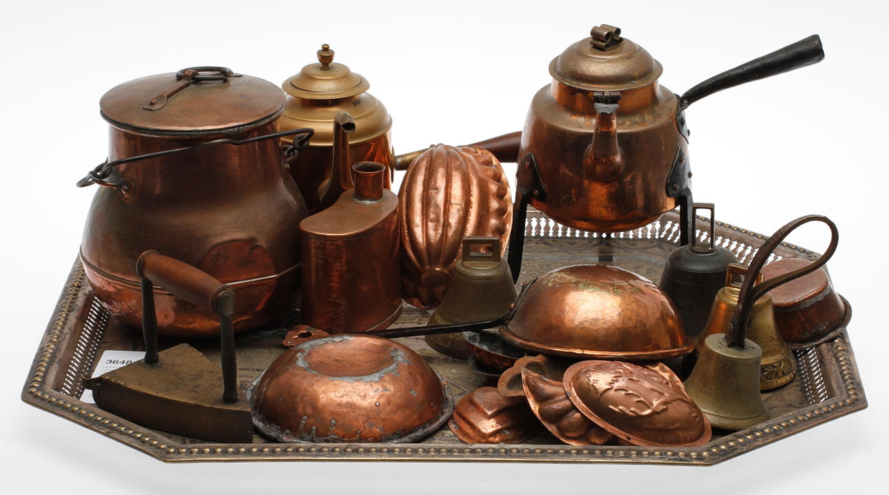 DIVERSE, koppar, malm, mässing, nysilver, 1800-1900-tal.