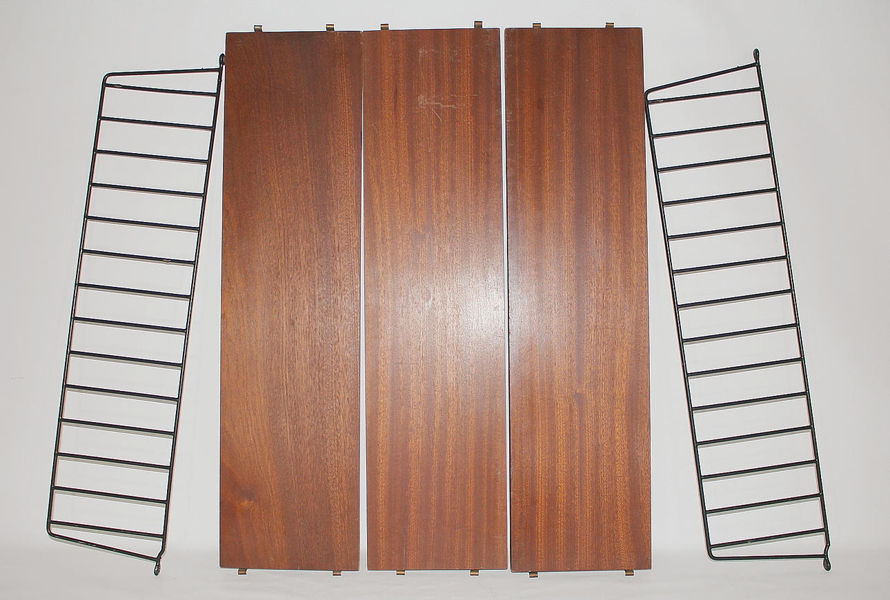 HYLLA, teak, 3 hyllplan, stringmodell, 1960- tal.