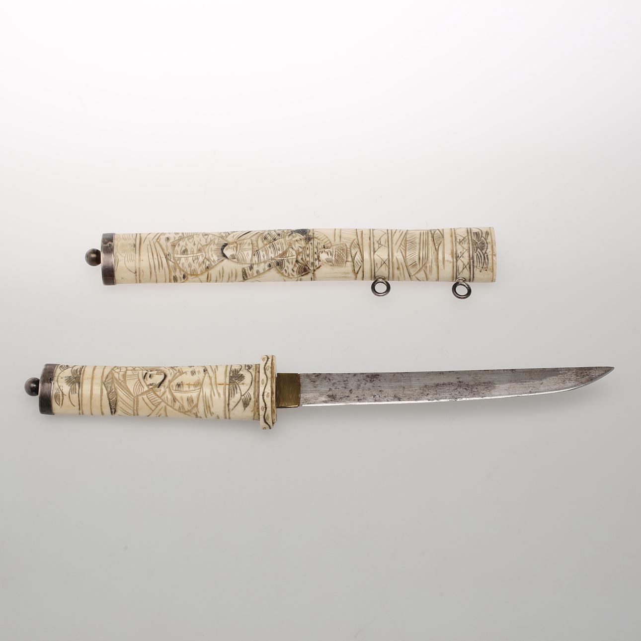 TANTO. Ben och silver, 1800-tal. Japan.