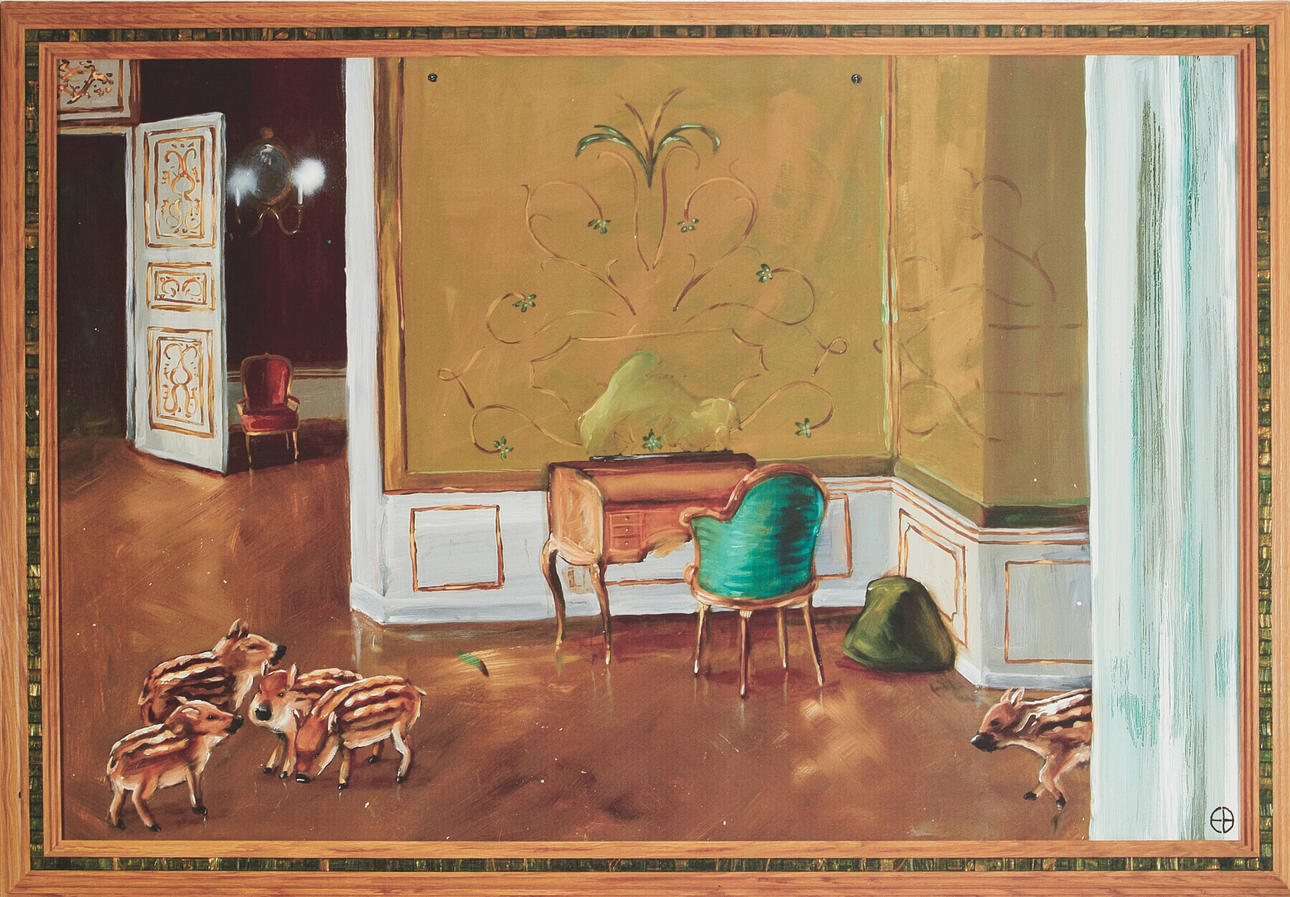 ERNST BILLGREN. Visit at home, screen print on canvas, from Ikea's Art Event series, September 2006, Premiere, edition of 1000.