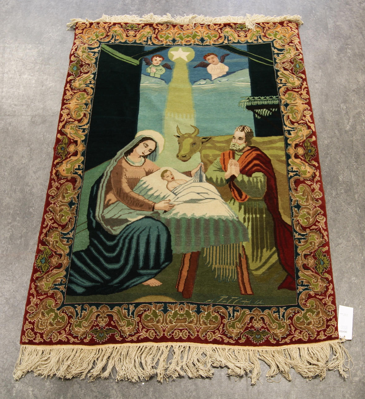 ORIENTALISK MATTA, figural, Jesu födelse.