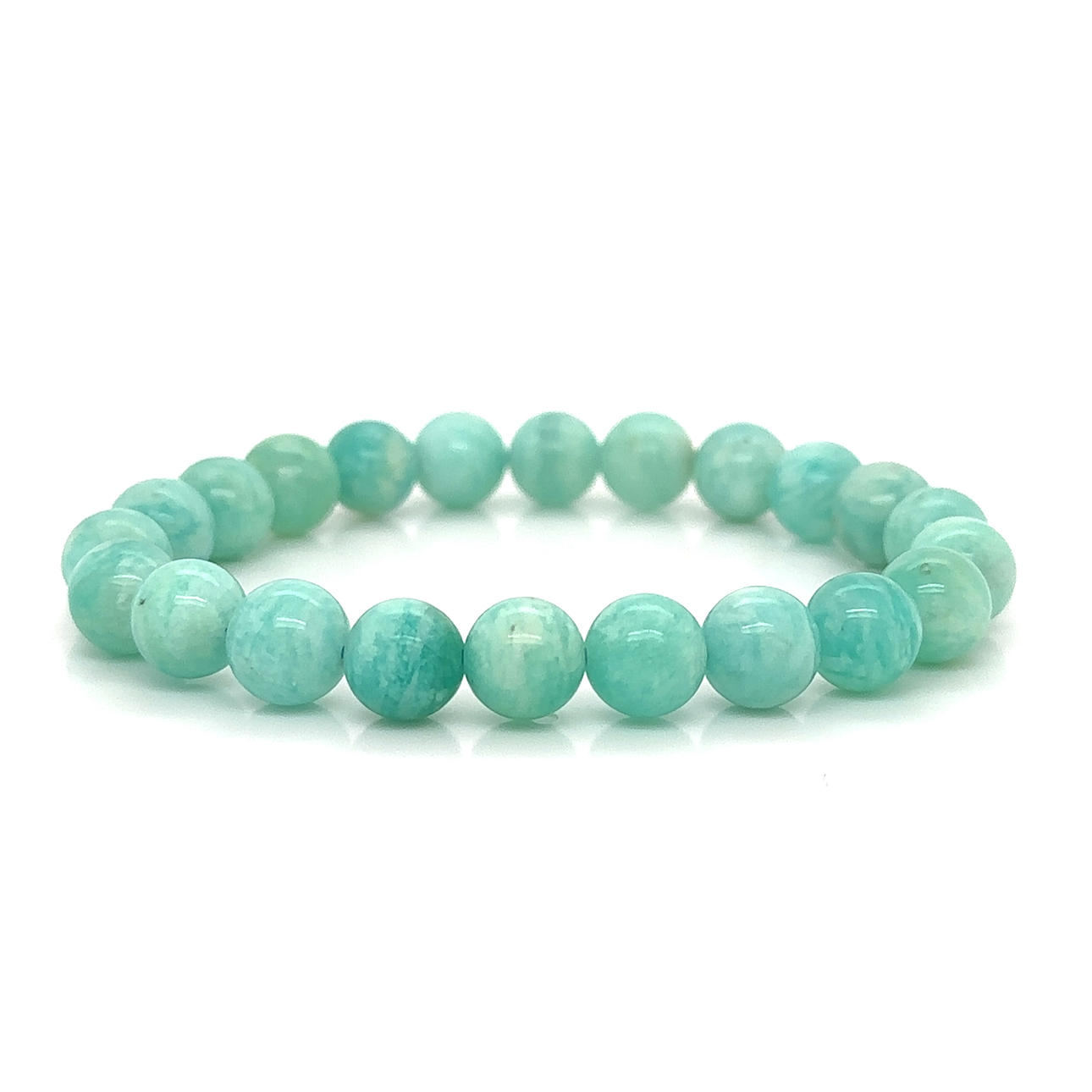 KULARMBAND turkosfärgade stenkulor ca 8,5 mm.