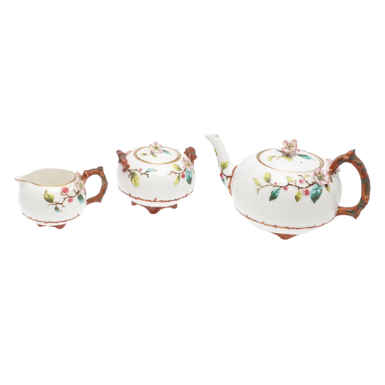 DREITEILIGES TEE-SET AUS VIKTORIANISCHEM BODLEY CHINA.