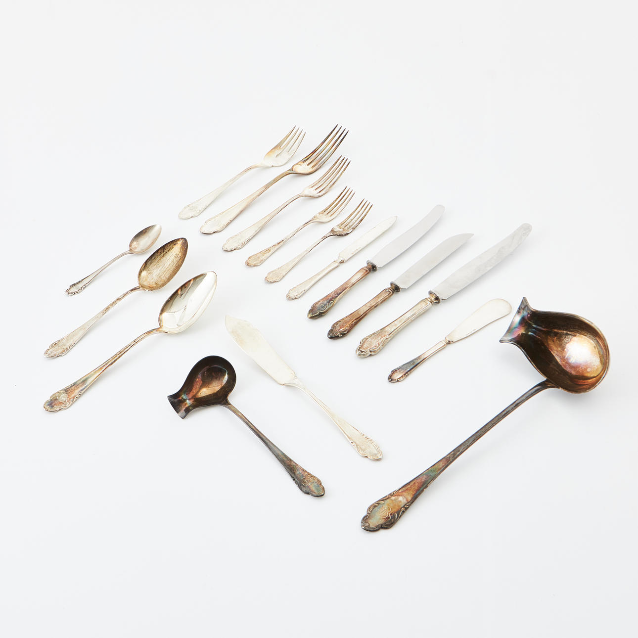 CUTLERY SET, 120 dlr, silver, model Haga.