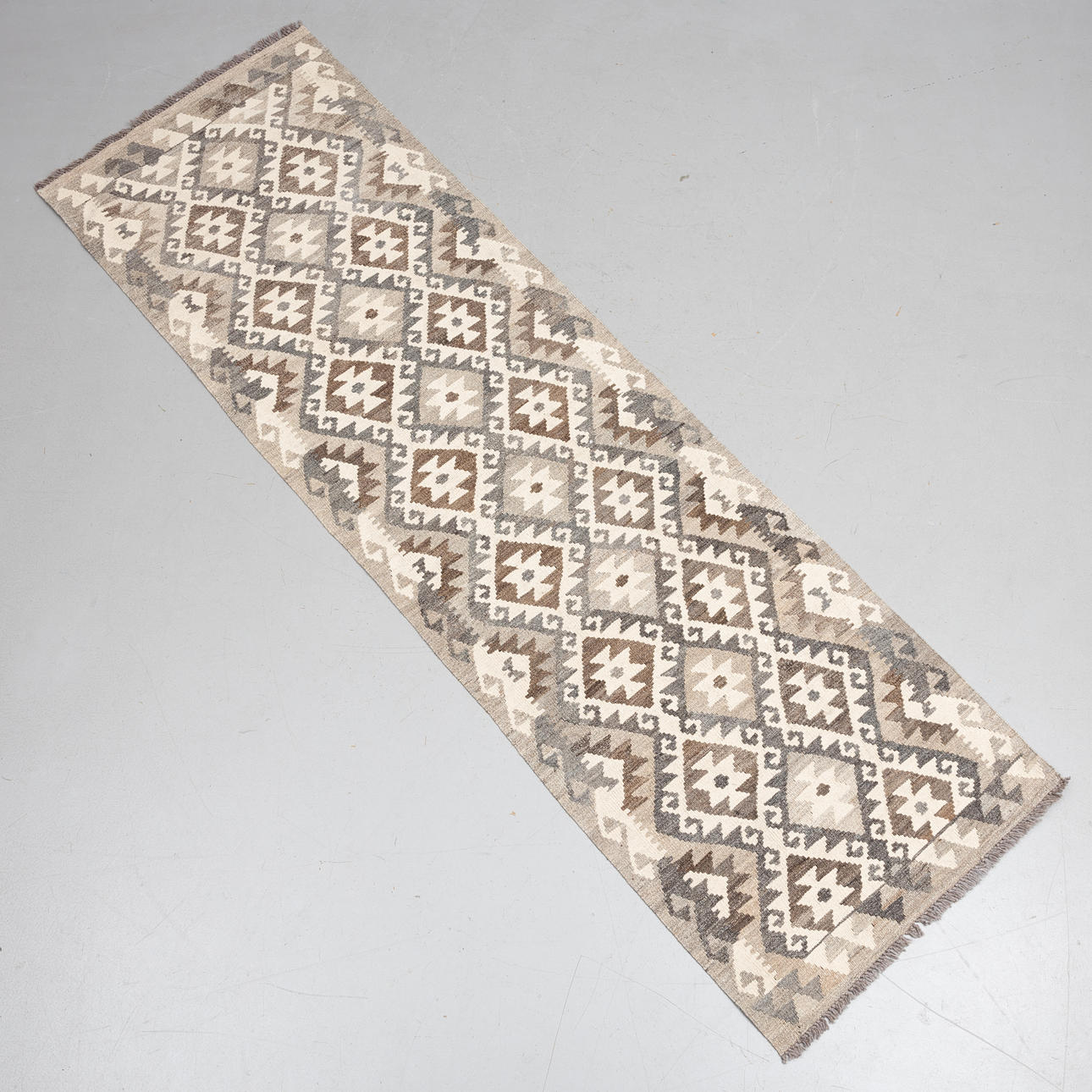 KELIMMATTA, grå/vit, 249x75 cm.