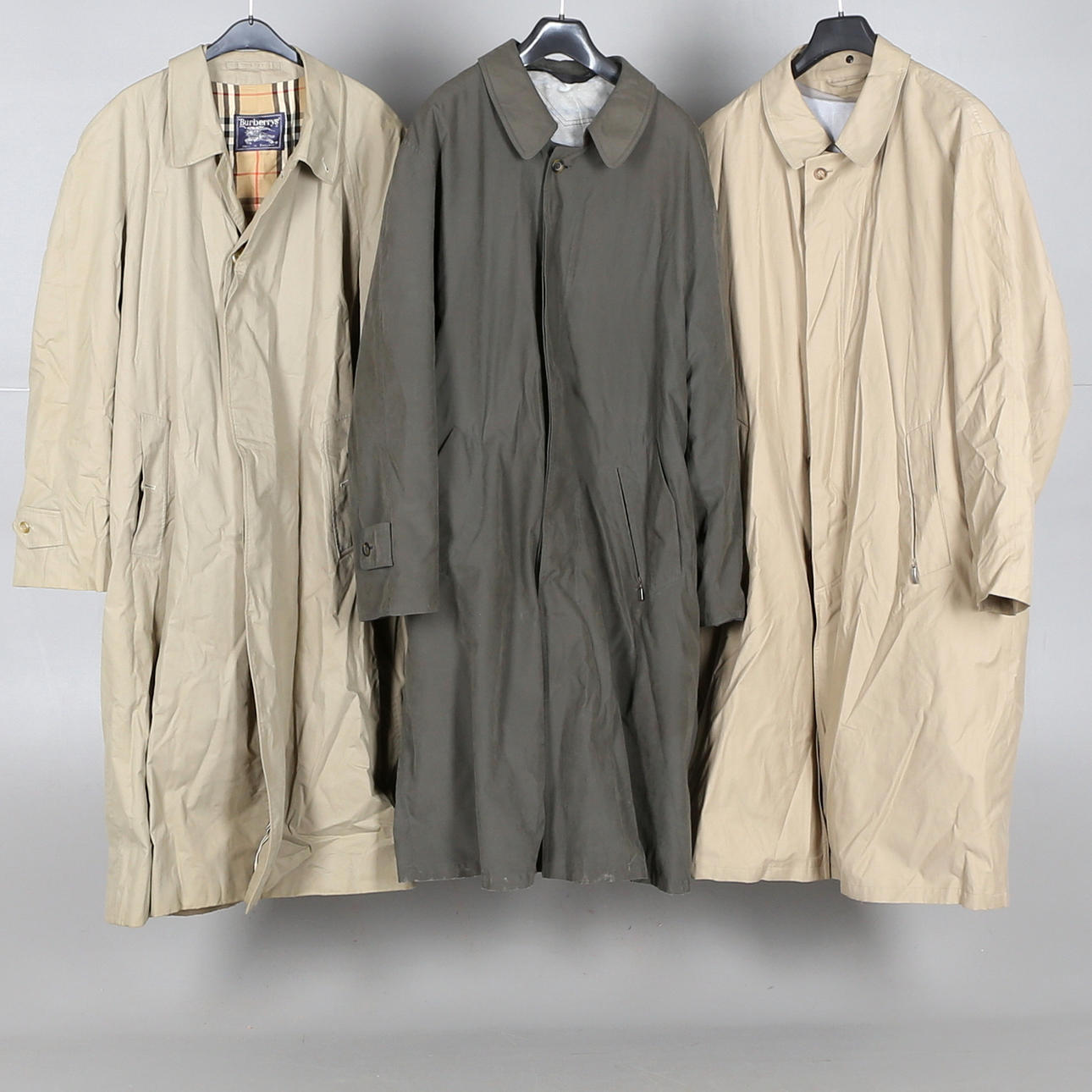 PARTI, 3 st, Trenchcoat, Herr, Burberrys, Bugatti, 1900-talets senare del.