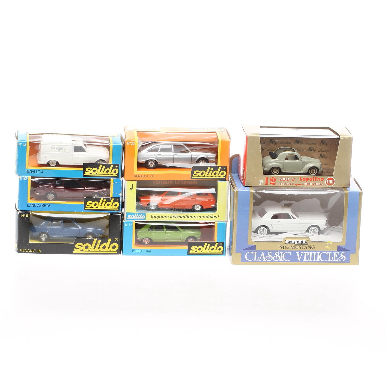 MODELLBILAR 8 stycken mest SOLIDO. Originalkartonger.