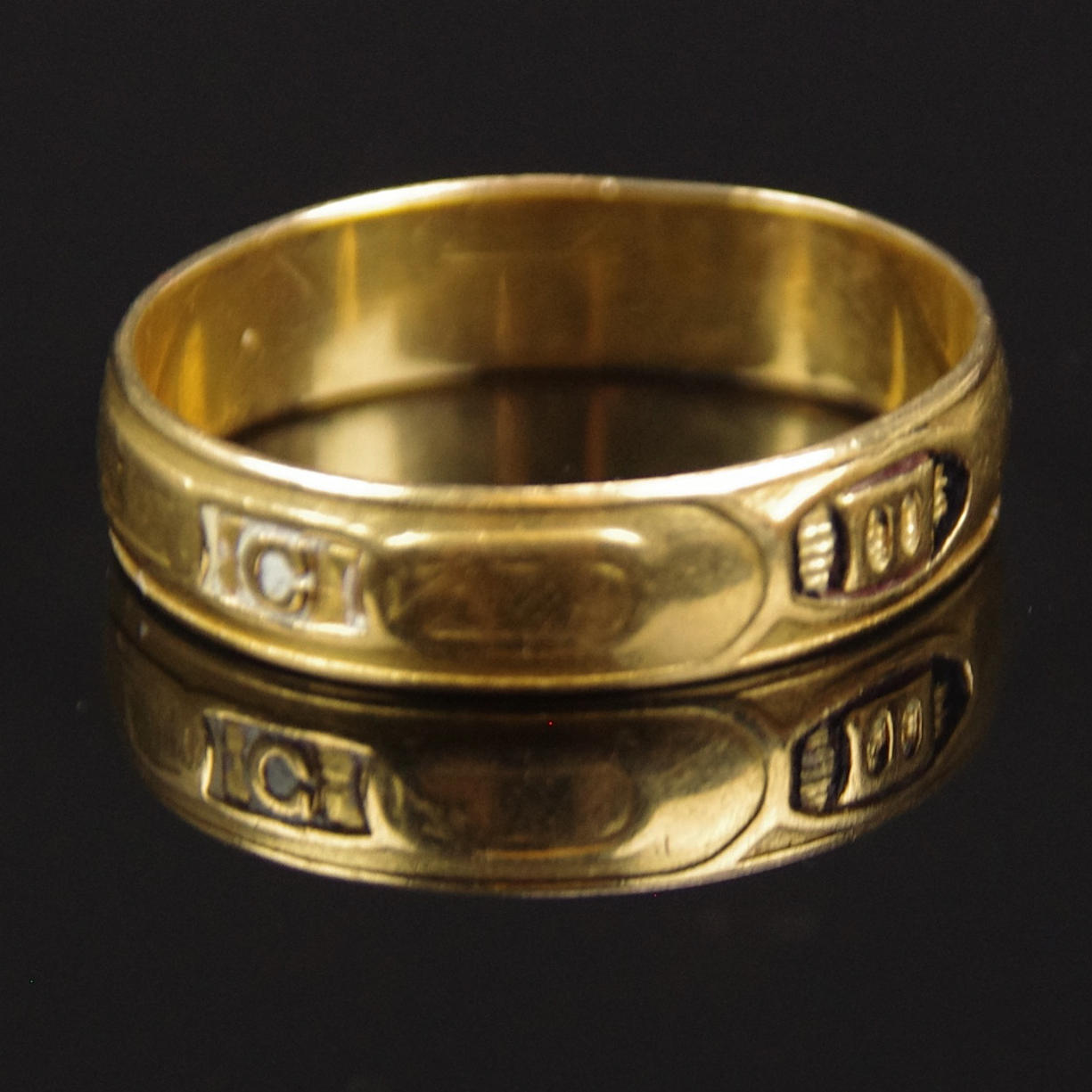 ORDENSRING, "Odd Fellow", 18K guld.