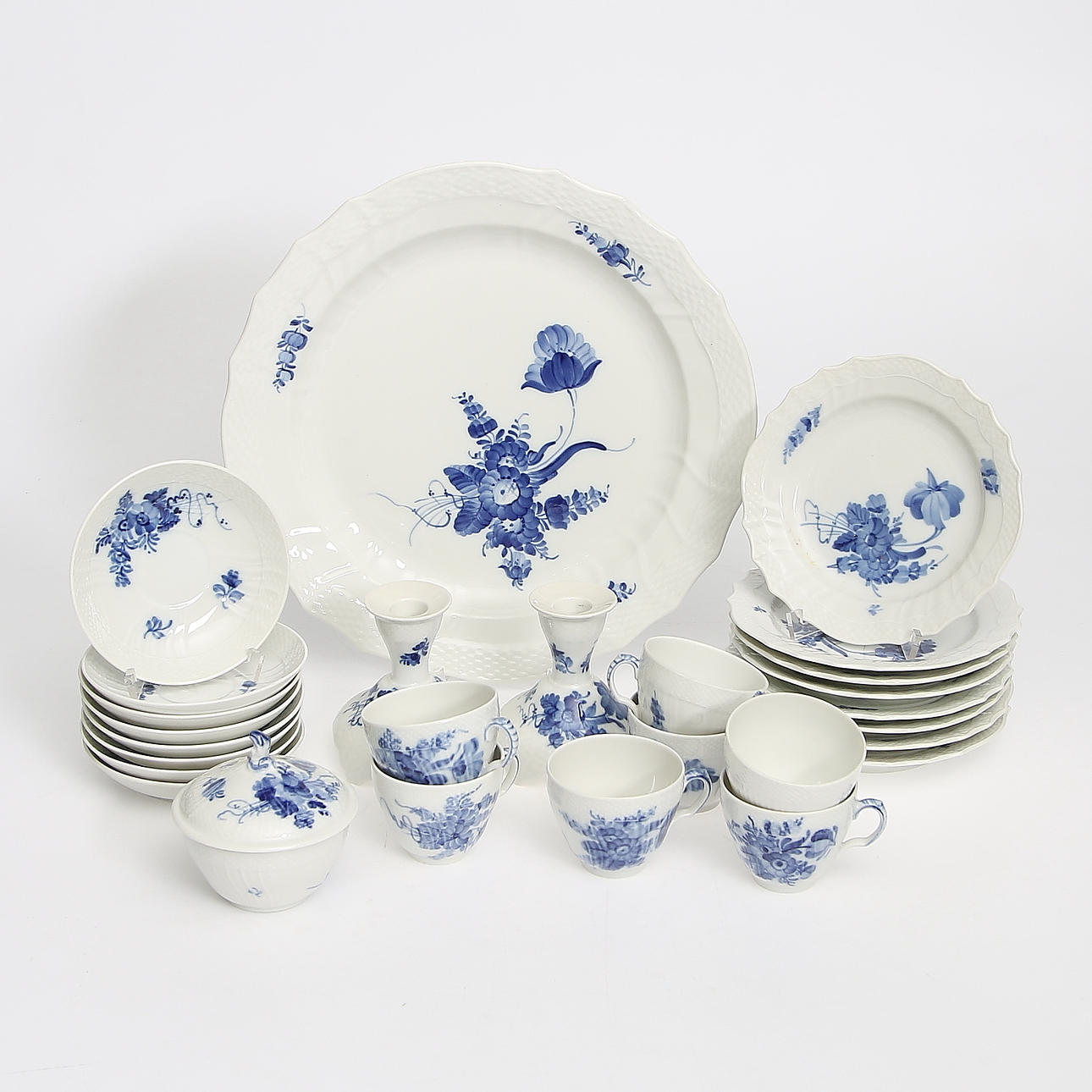 KAFFESERVIS, 27 delar, porslin, "Blå Blomst", Royal Copenhagen.