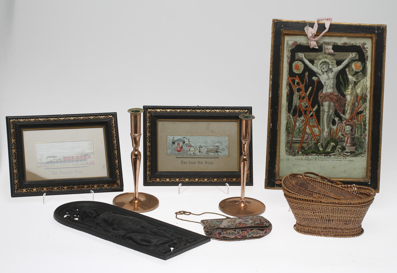 PARTI DIVERSE, 7 delar, bla ljusstakar.