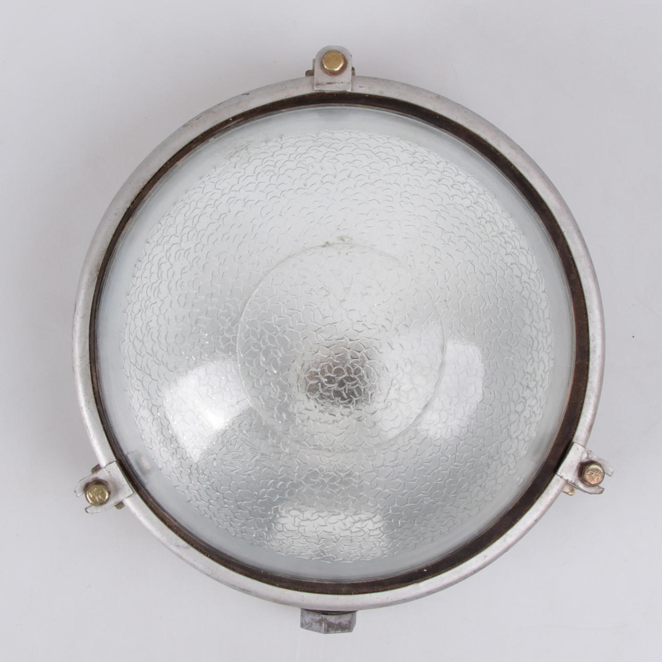 VÄGGLAMPA, industri, metall och glas, 1900-talets mitt.