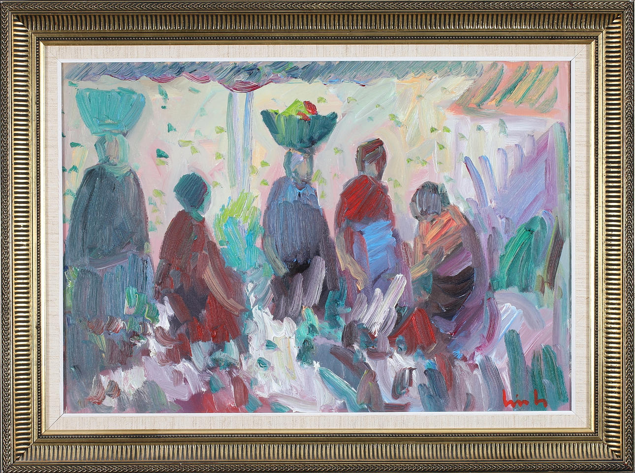 ERIK LOO. Sydländsk figursen, olja på duk, signerad.