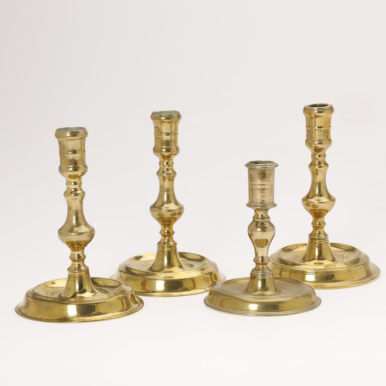Collection “Næstved” brass candlesticks. Denmark (4).