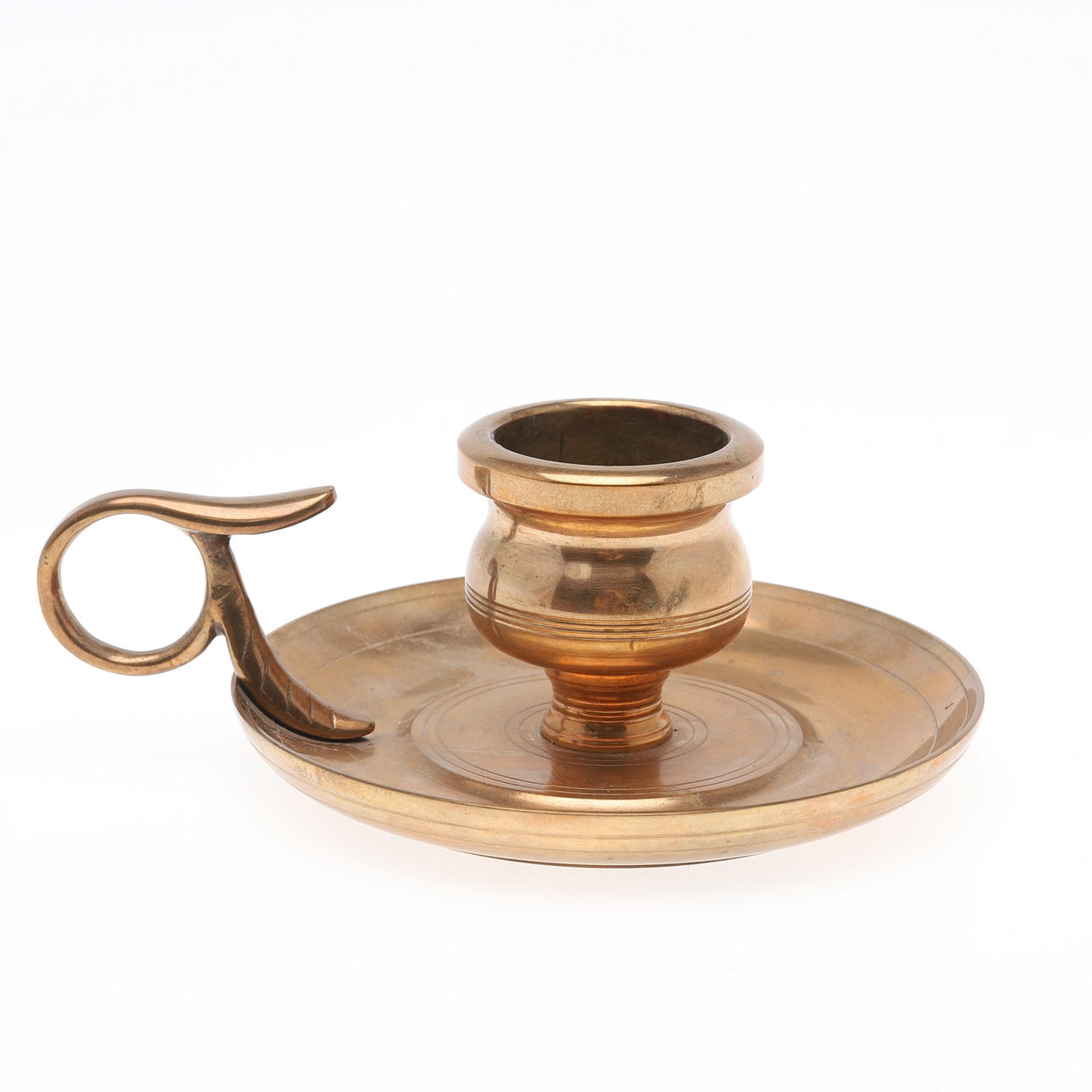 LJUSSTAKE, mässing, malm, Gnosjö 1986.