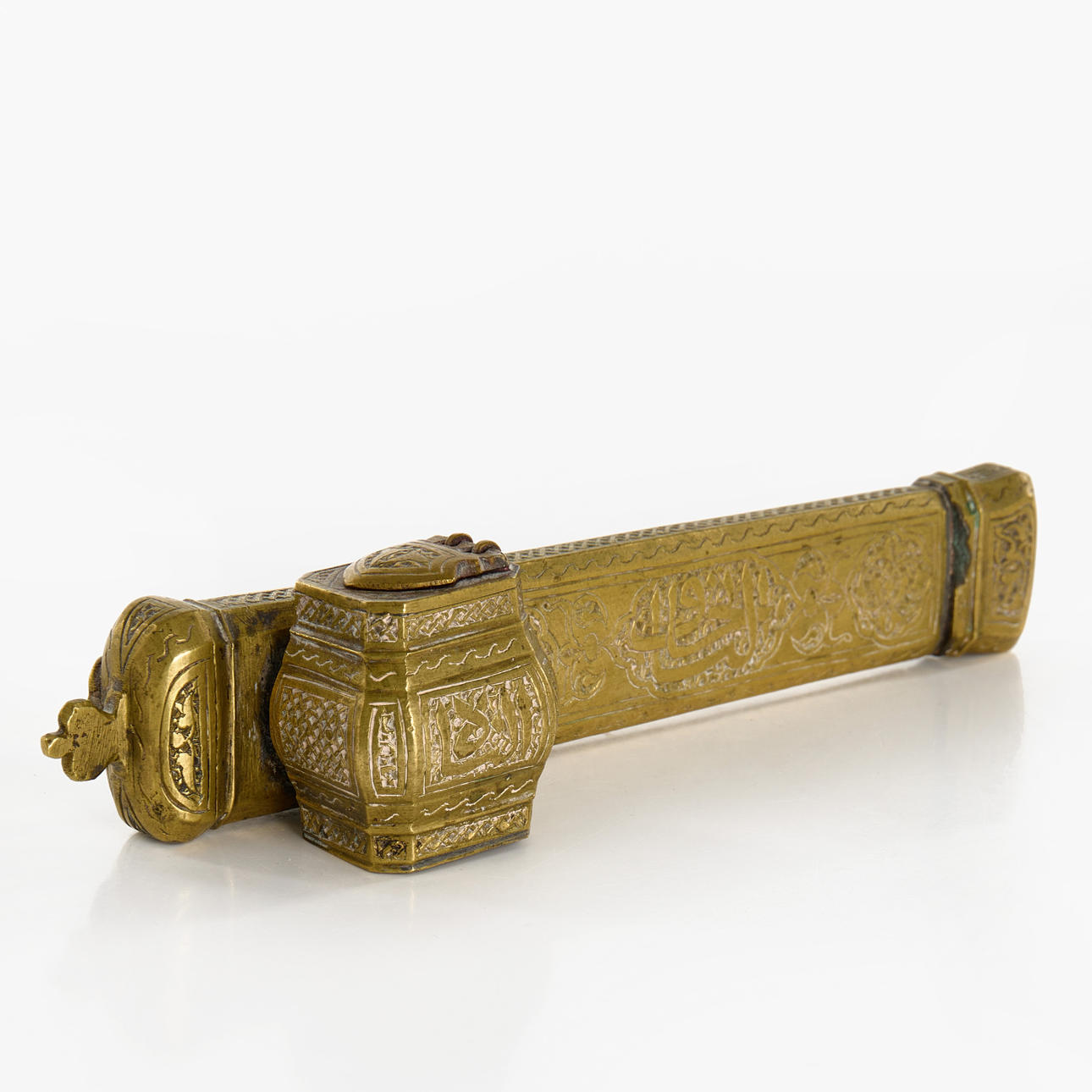 A late Ottoman brass DIVIT QUALAMDAM.