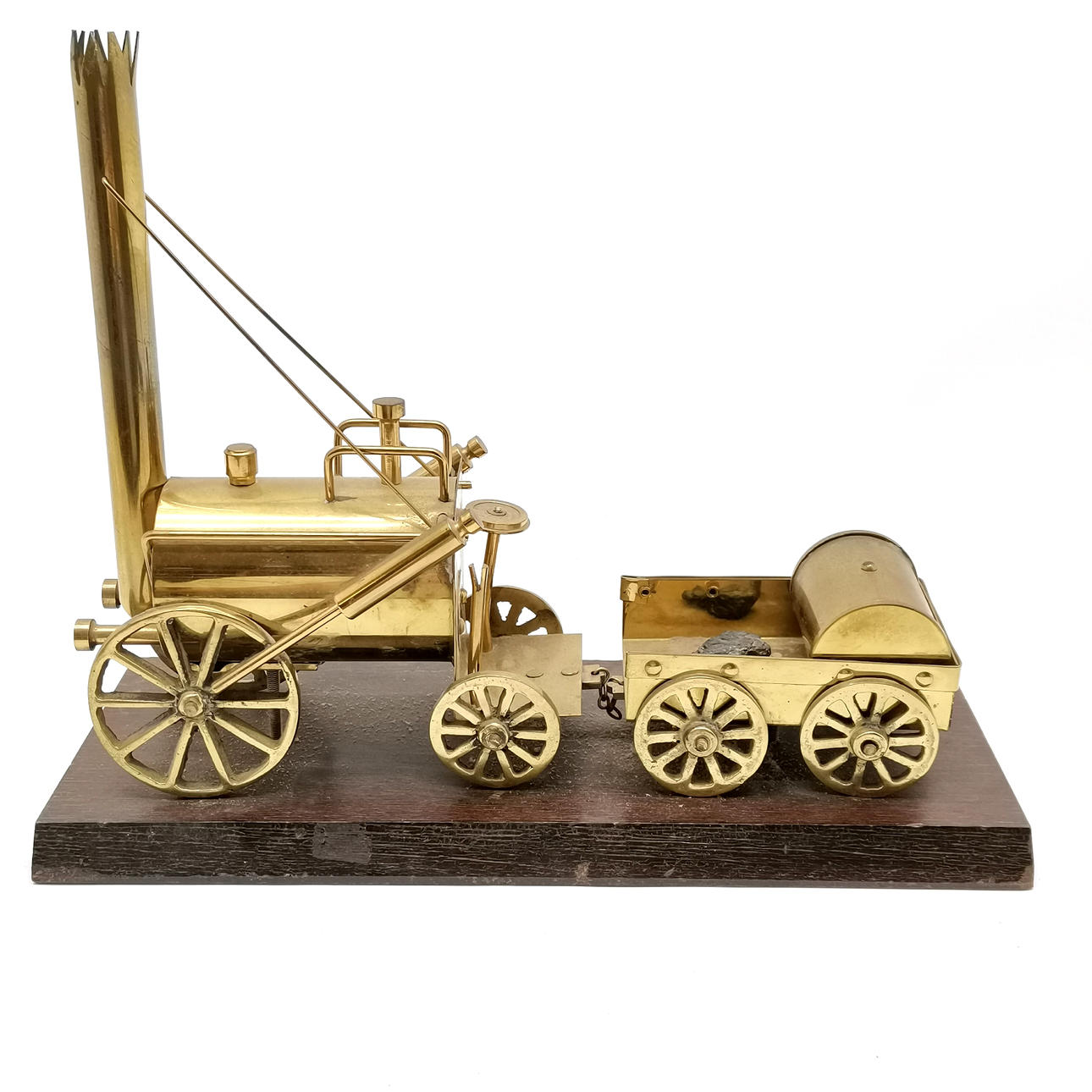 VINTAGE BRASS MODEL OF STEPHENSON'S ROCKET STEAM LOCOMOTIVE. Silver ...