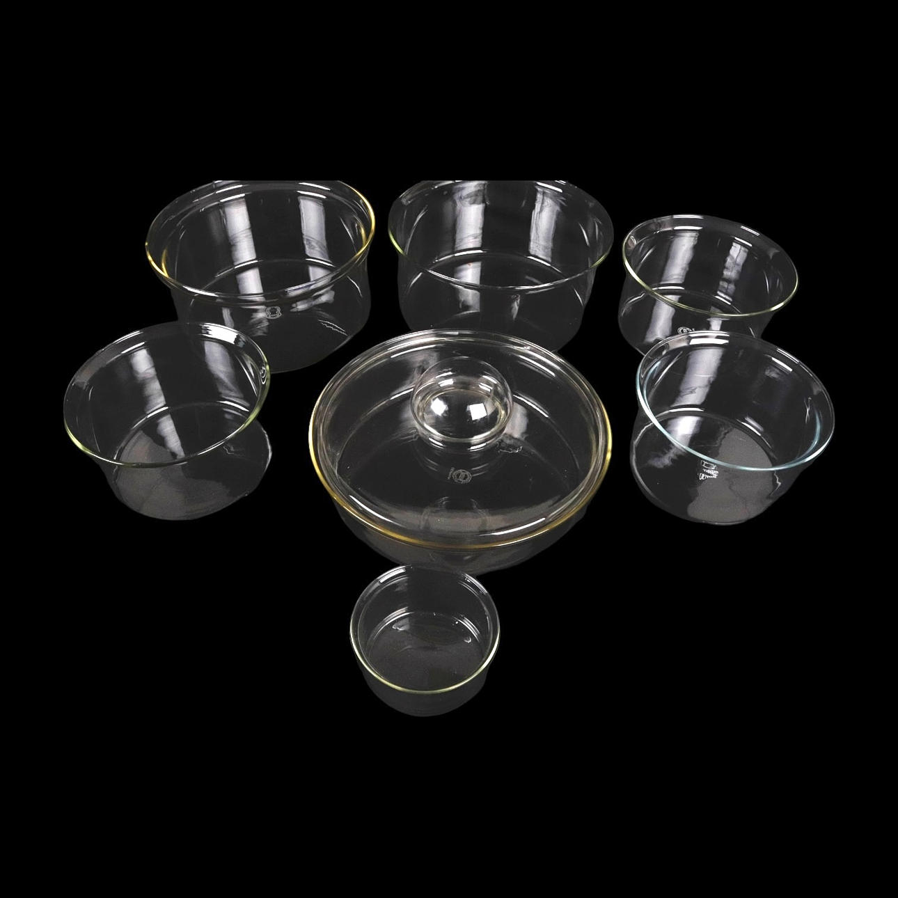 UGNSFORMAR, 7 st, glas, Bodum, 1900-tal.