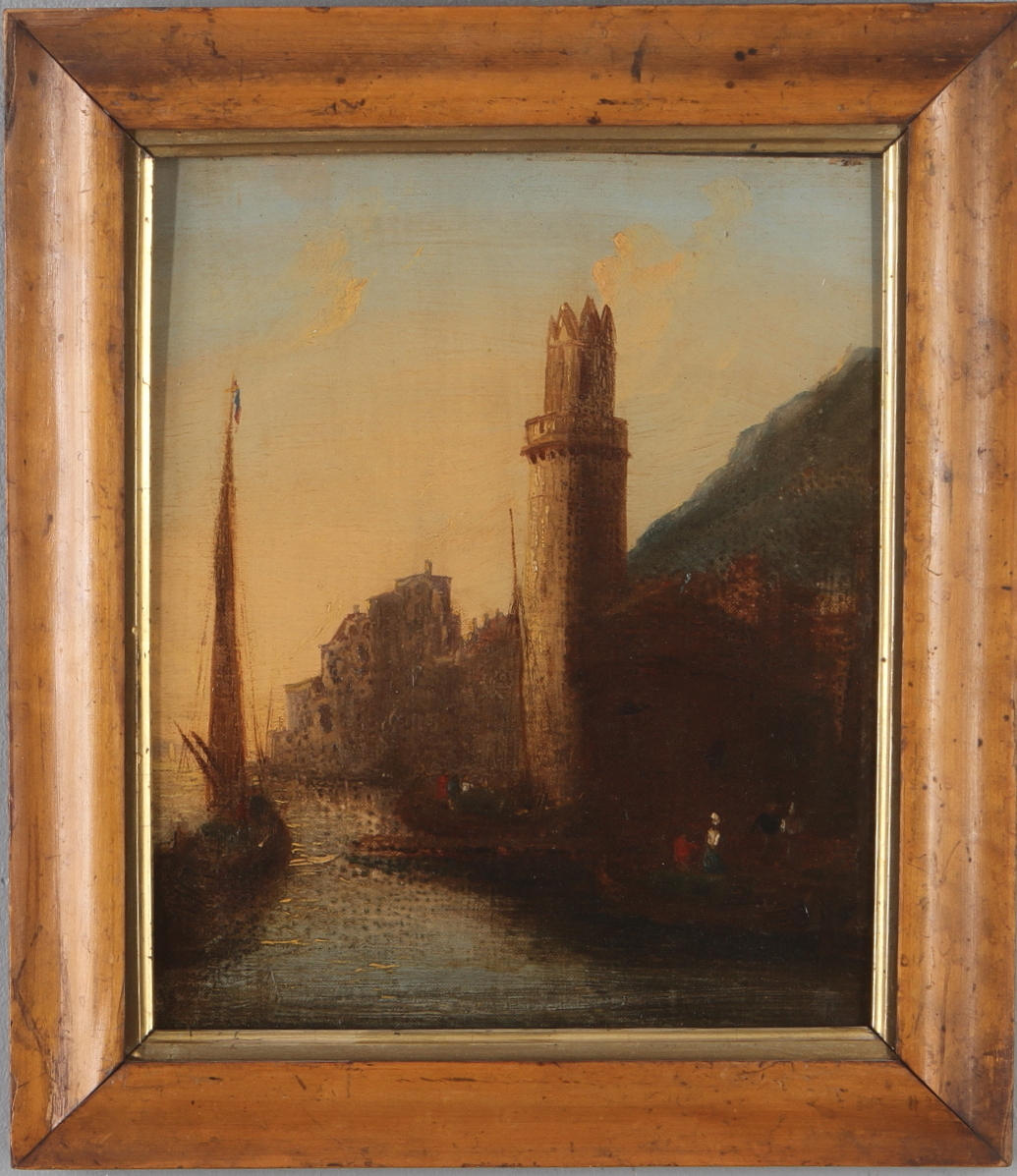 OIDENTIFIERAD KONSTNÄR. Stadsmotiv, olja på duk, osignerad.