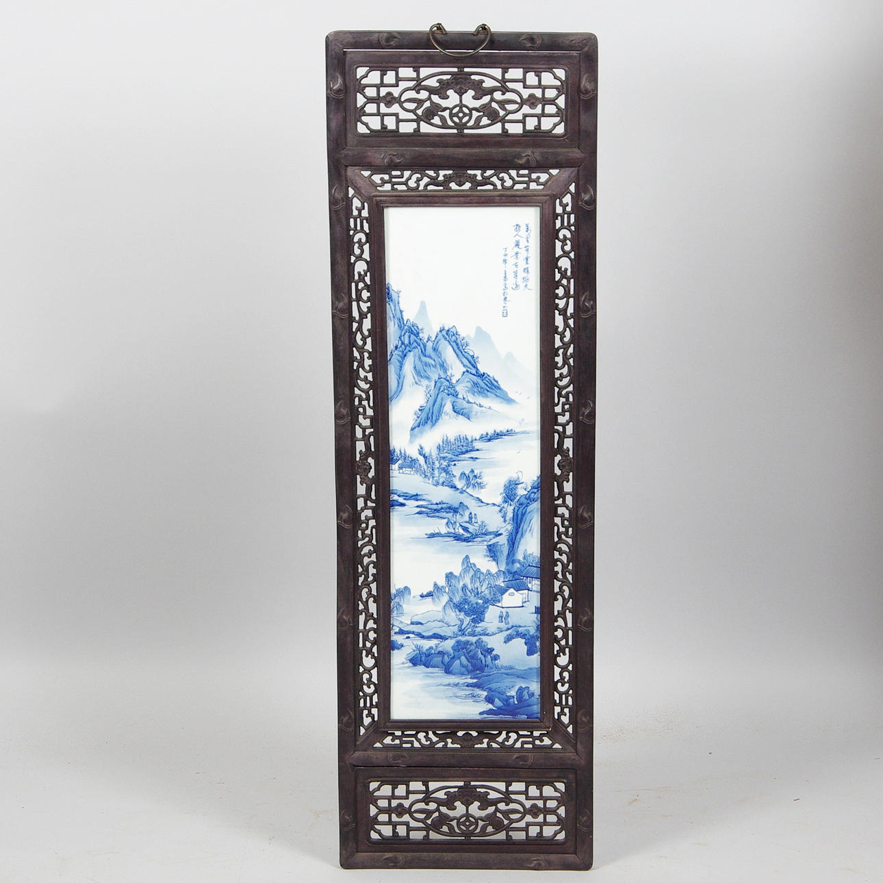 VÄGGFÄLT med porslinsmålningar, Kina.