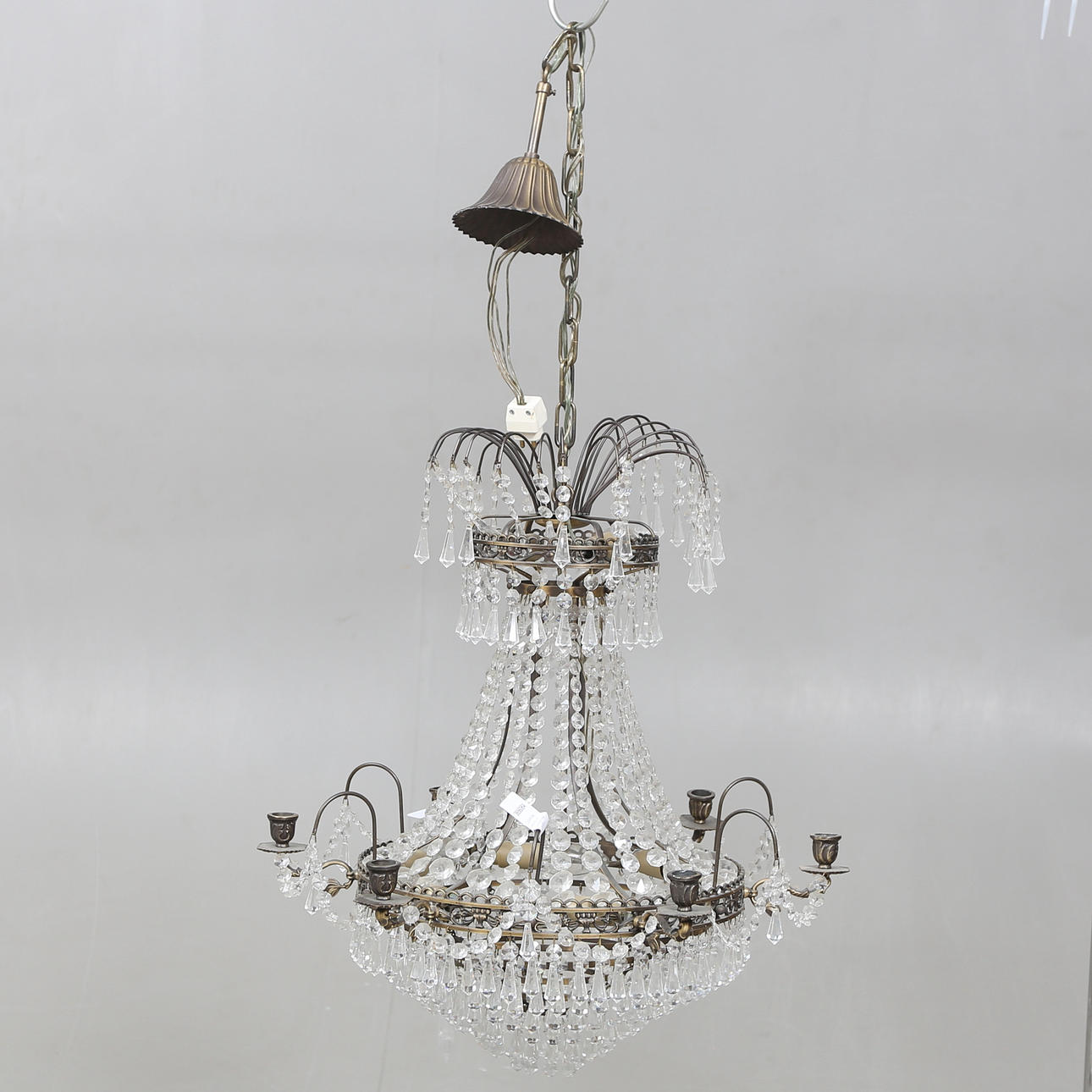 CHANDELIER, Empire style, height excluding chain approx. 60 cm.