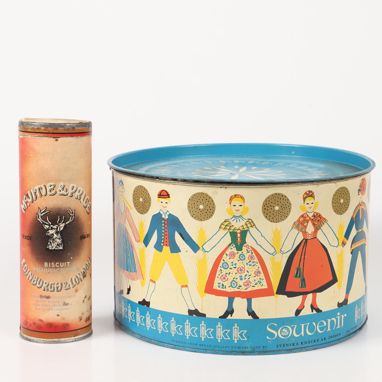 Dos latas litografiadas, siglo XX.