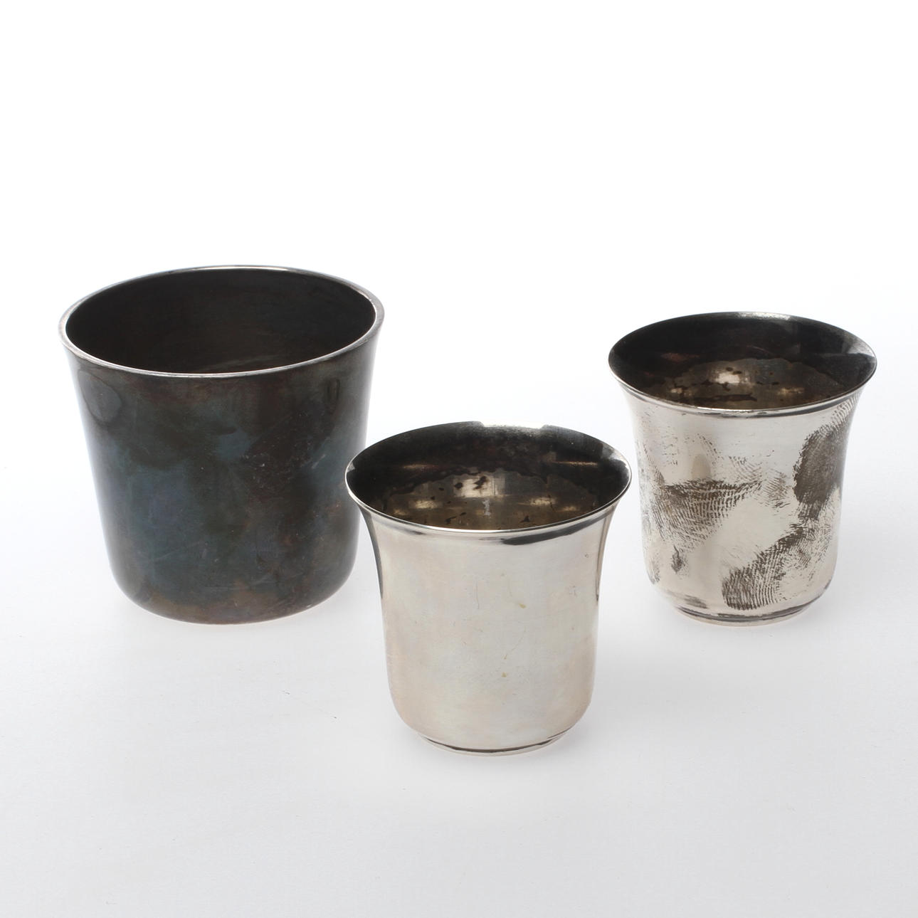 BÄGARE 3 st, silver, bland annat Strömdahl, 1900-tal.