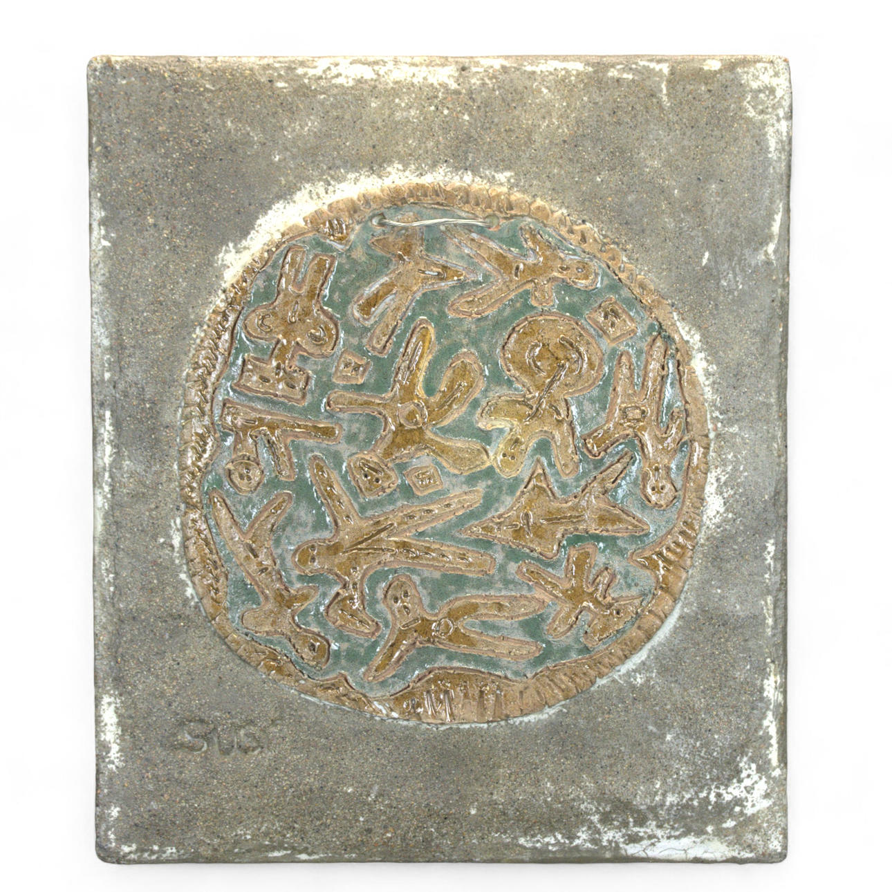 SUSI KRÜGER. Wall relief, earthenware and stoneware, signed.