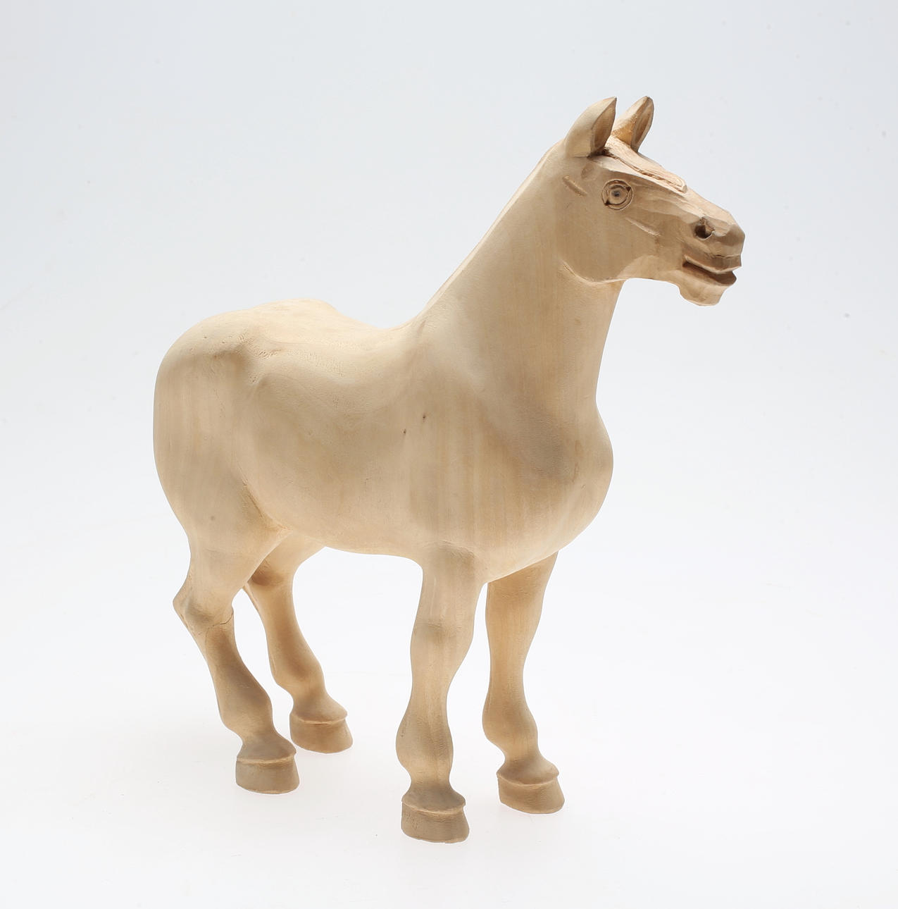 HÄST, skuren trä, signerad "MK 1987".