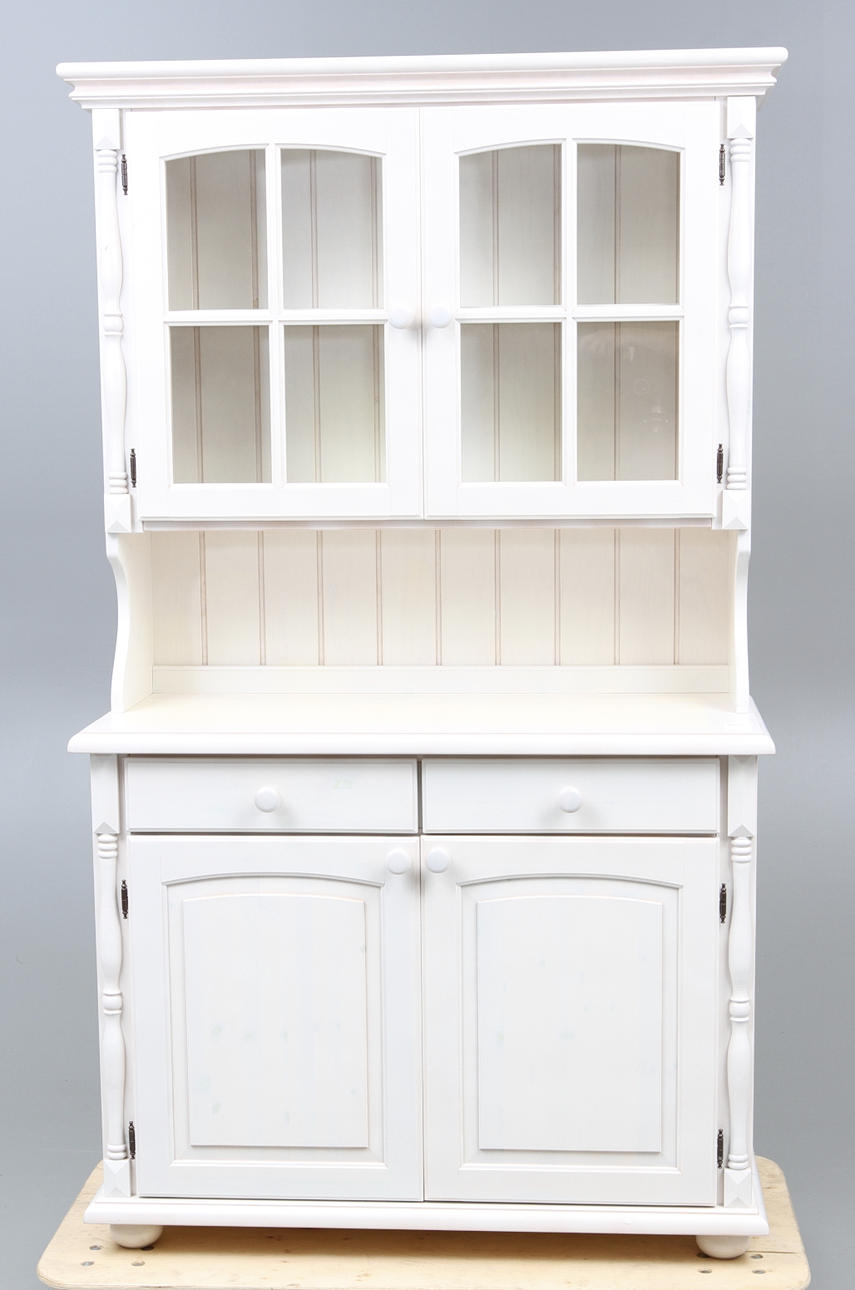 VITRINSKÅP, Vitlaserat 1900-2000-tal.