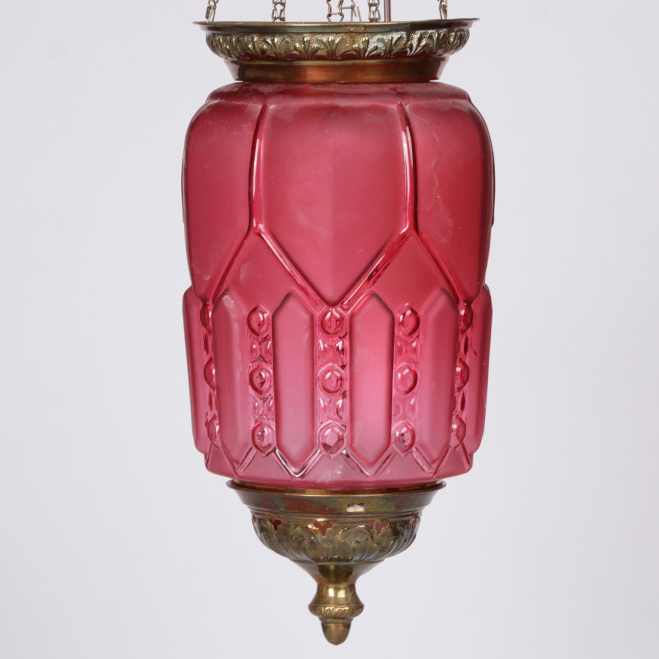 MÅNSKENSAMPEL, glas och mässing, 1900-tal.