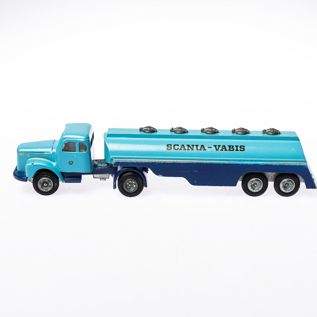 TEKNO SCANIA VABIS 材木運搬車 TOY CAR, truck with trailer, Scania Vabis, no. 451 & 452