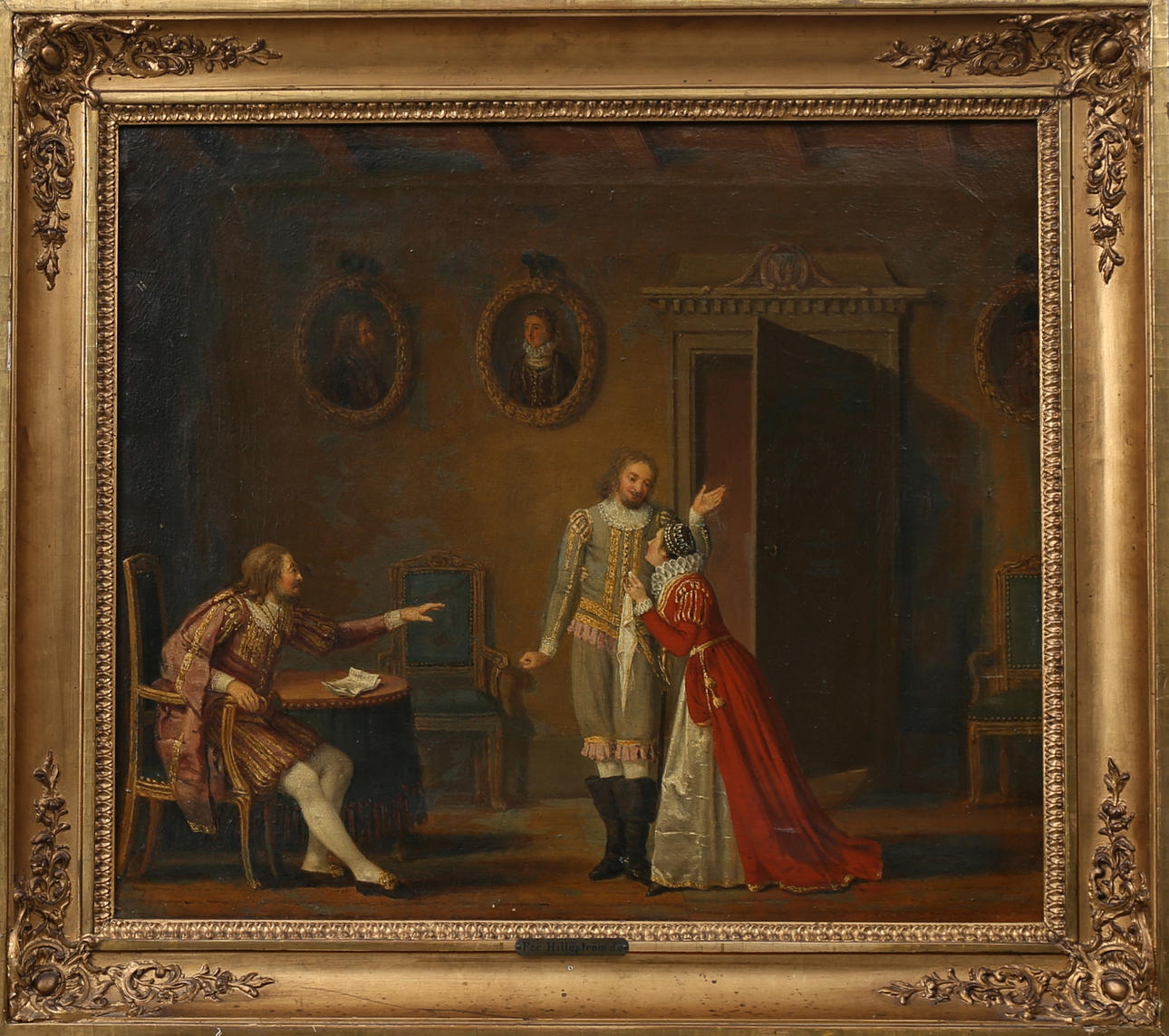 PEHR HILLESTRÖM. Gustaf Vasa hos Brahe på Tärna, olja på duk, signerad Hilleström.