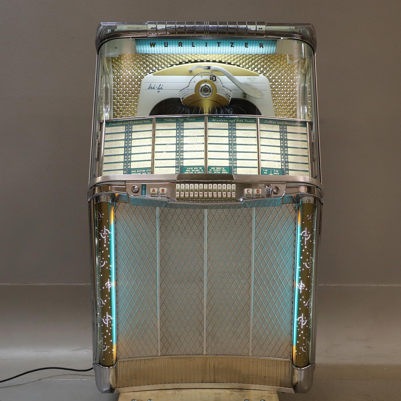 JUKEBOX, Wurlitzer 2104, multi-selector phonograph, USA, 1950s/60s.