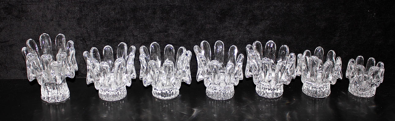 LJUSSTARKAR, 7 st, glas, "sunflower" Elis Bergh.