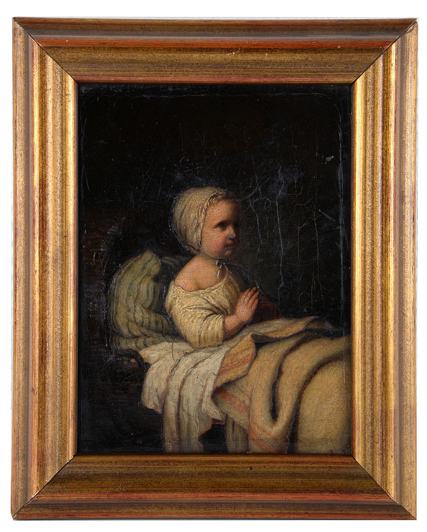 MEYER VON BREMEN. EFTER. Ung flicka som ber i sängen.