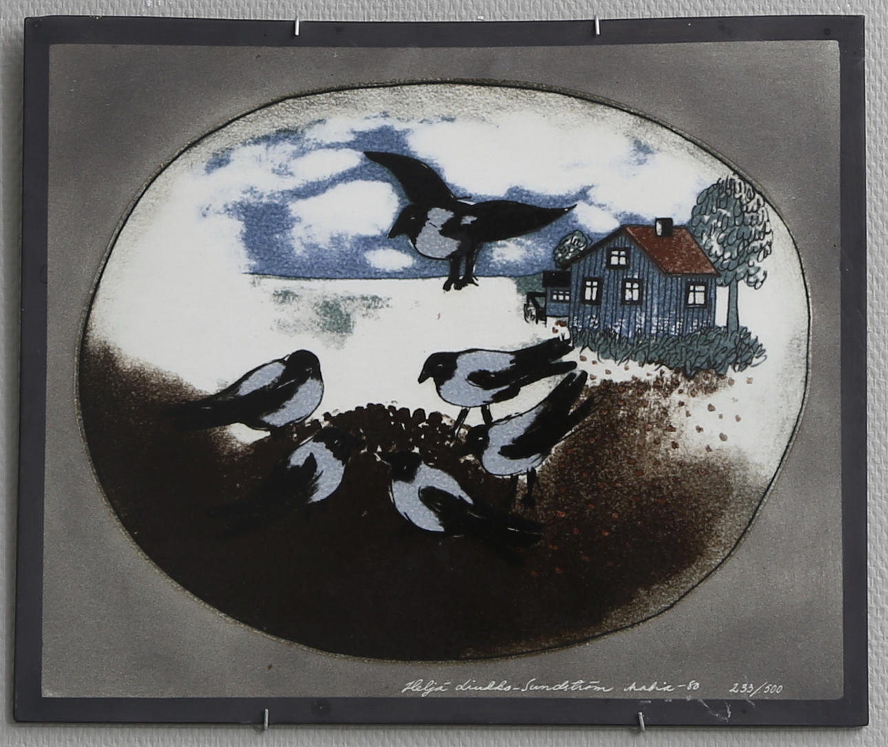 HELJÄ LIUKKO-SUNDSTRÖM. Keramikplatta, Arabia, signerad och daterad -80.