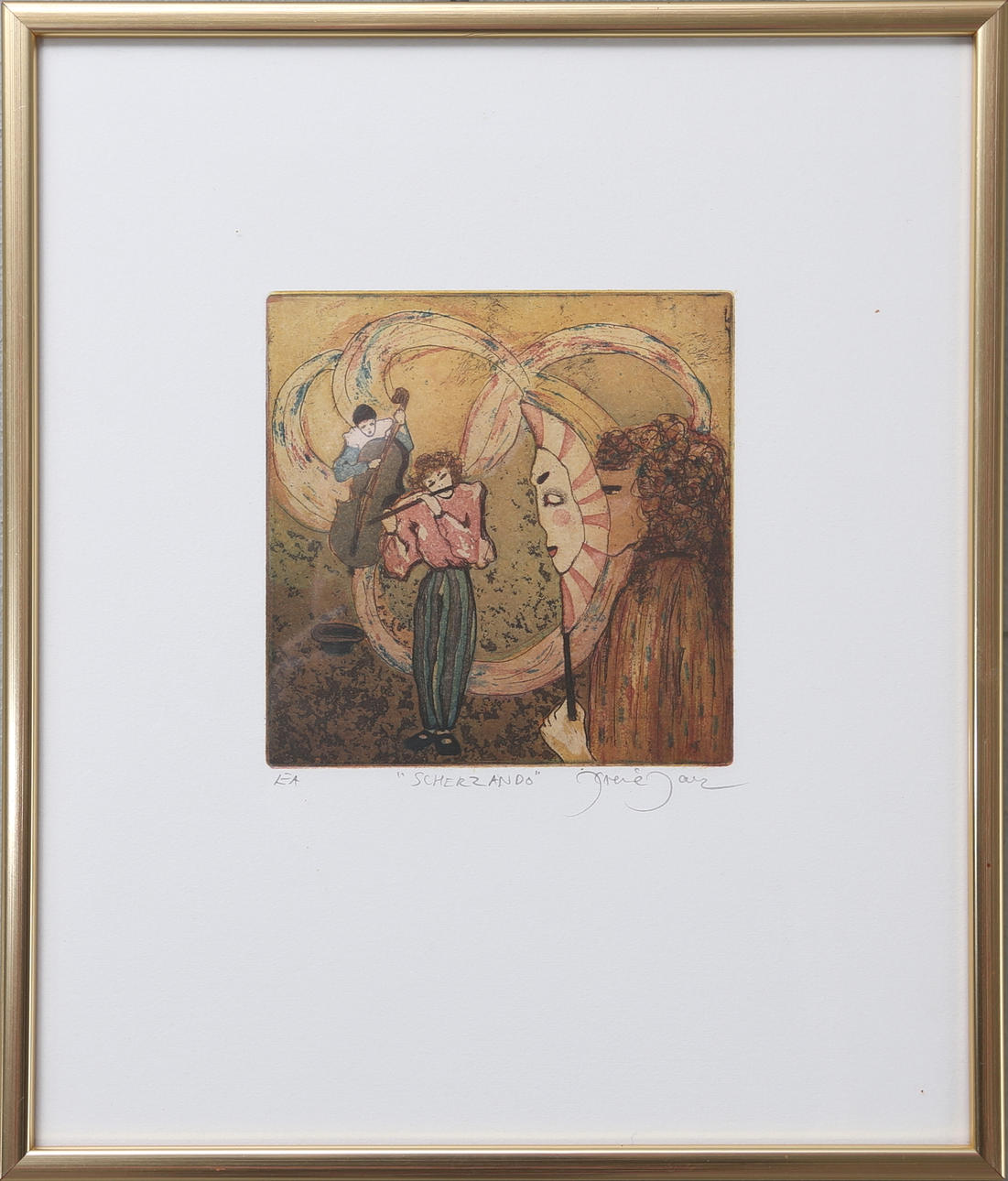 IRENE JARZ. "Scherzando", grafiskt blad, EA, signerad.