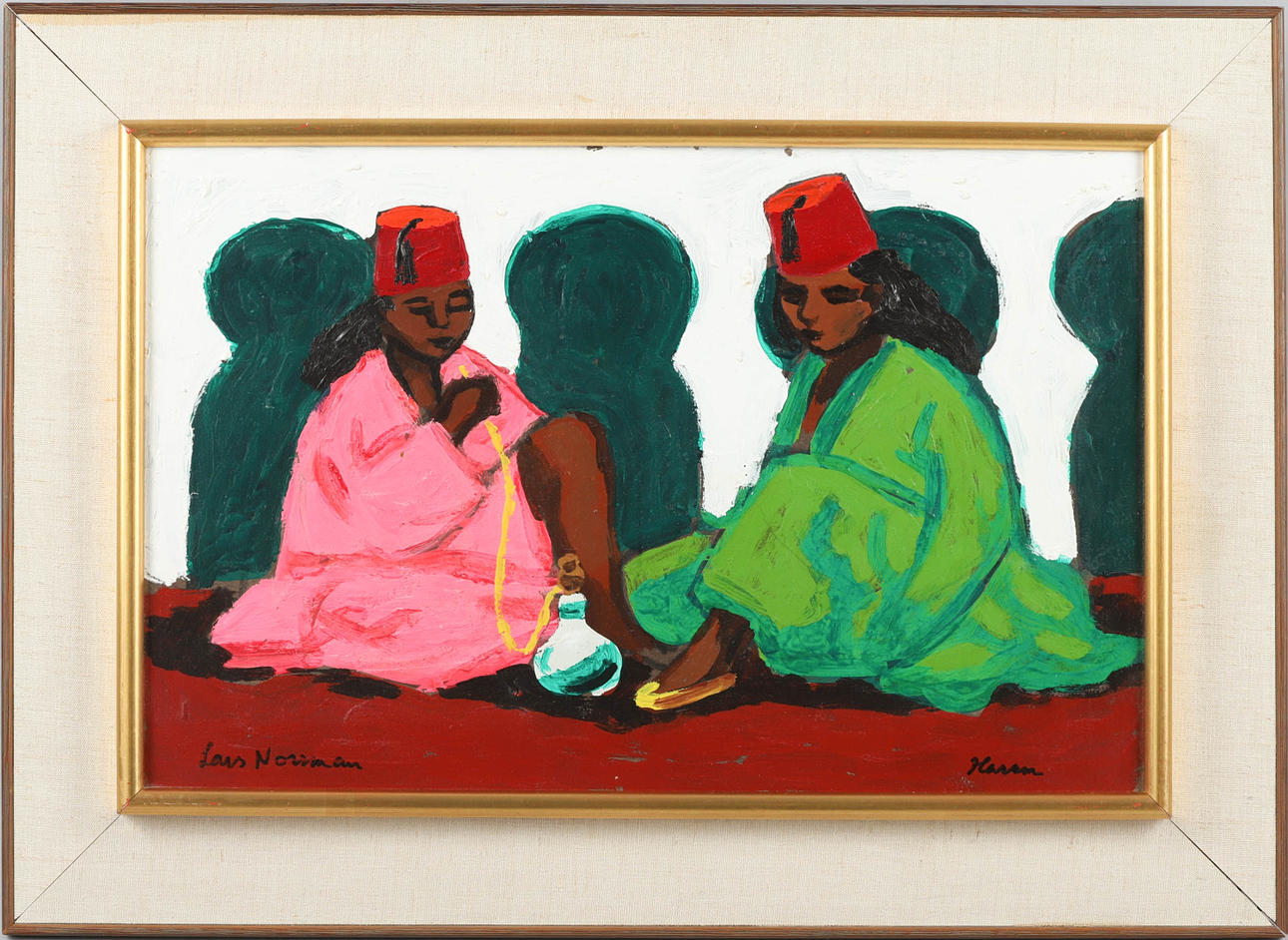 LARS NORRMAN. “Harem” oil on canvas, signed.
